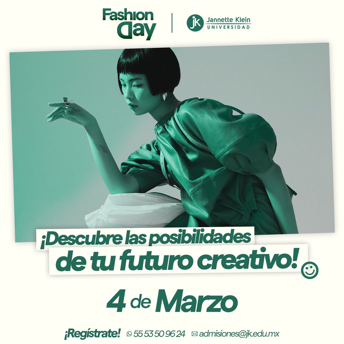 Es tu oportunidad de vivir un día estudiando moda en la Universidad Jannette Klein. ✨

 ¿Te atreves a ser parte de la comunidad Makers? 😎

Sólo necesitas registrarte:
Whatsapp: 5553509624
Mail: admisiones@jk.edu.mx

#FashionDay2023
#WeAreMakers
#WeAreUJK