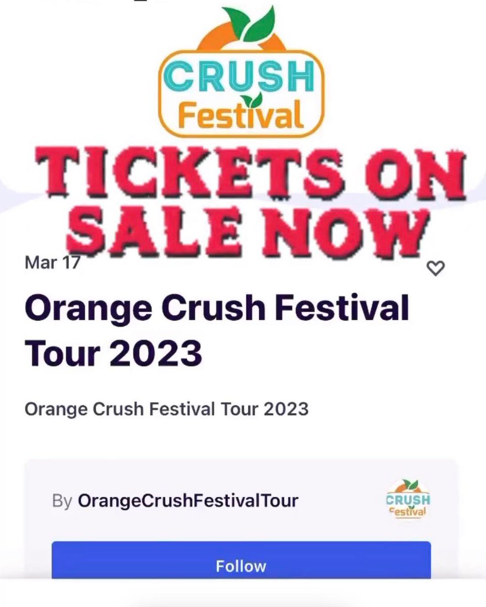 🍊 Crush Festival Tour 23 (@orangecrush_org) / Posts / X
