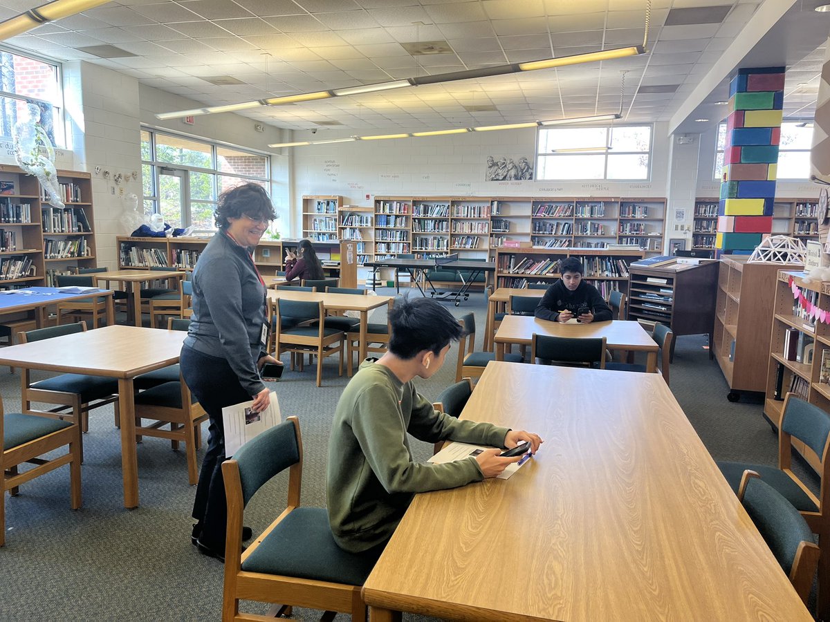 nwhs_media's tweet image. Today, more than 475 students visited the library. Some participated in our student-created Gallery of Heroes scavenger hunt while 9th graders checked out novels for quiet reading time. Adaptive students enjoyed a story time, and 150 hung out during WIN. #GCSLibrariesEngage