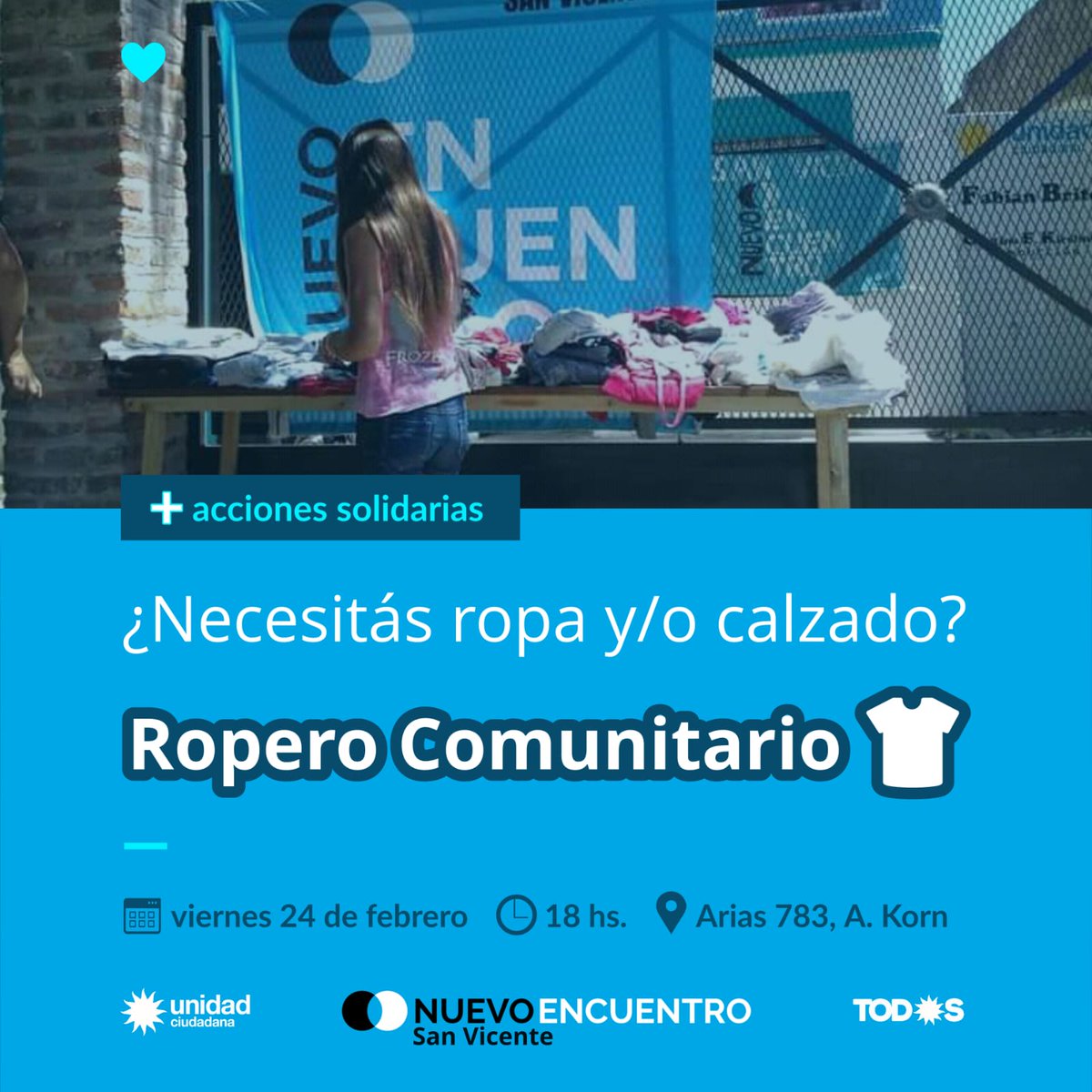 NESanVicente's tweet photo. #Viernes #18hs
Roperito comunitario
Te esperamos !!! https://t.co/648DryKk2i