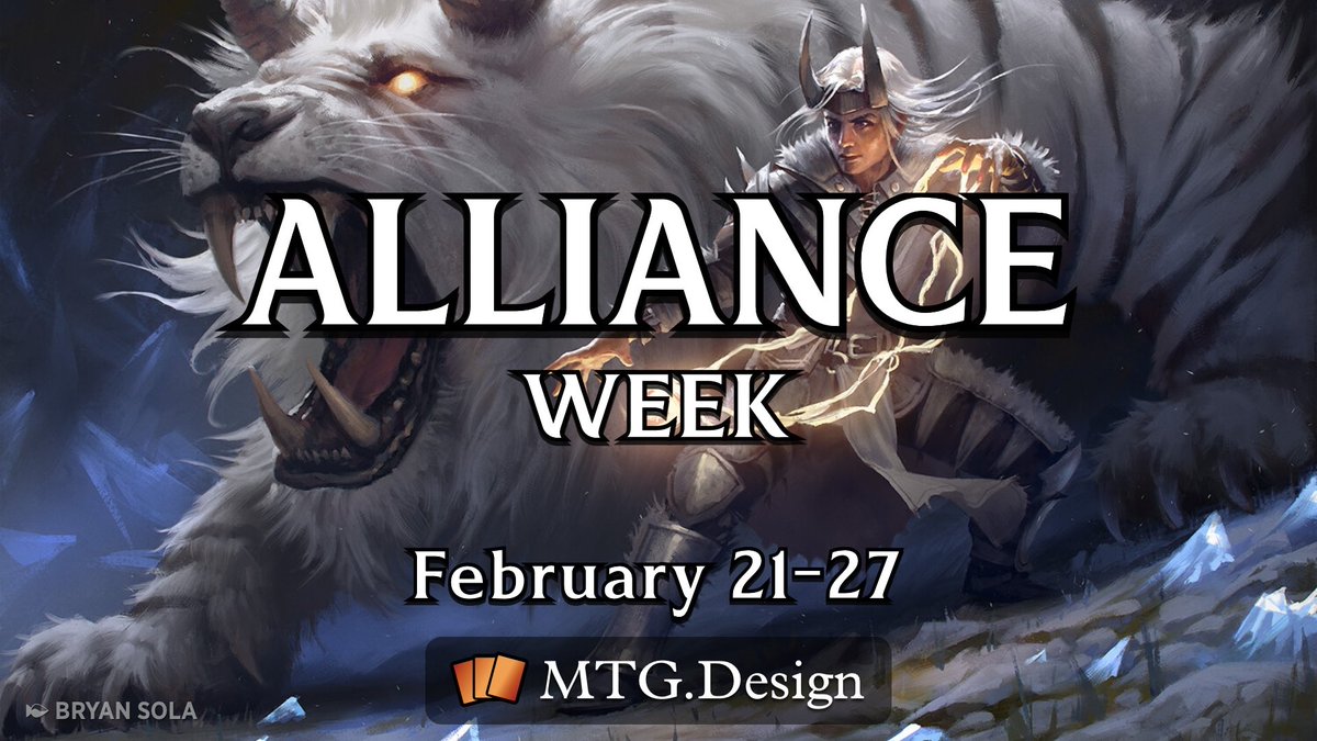 mtgdotdesign's tweet photo. This week is Alliance Week! In dire times of need, people will ally together and join forces. Share your Alliance designs, and the best ones will be highlighted in the community showcase.
https://t.co/WCkYbYG7CY

See all the designs for Alliance Week:
https://t.co/66YUFhY8c6 https://t.co/fVhgZ427eS