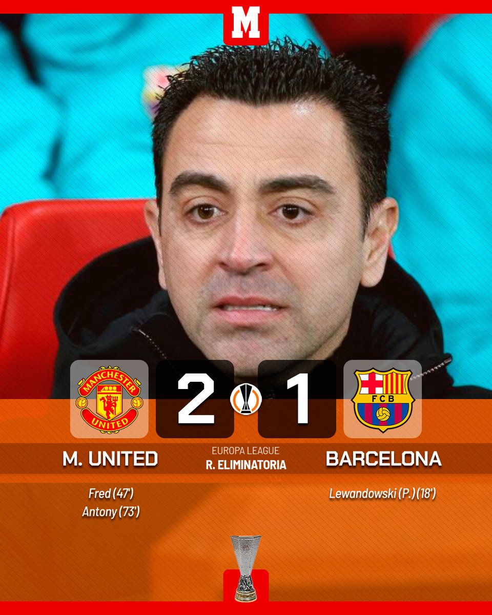 marca's tweet photo. 🚨 El Barça de Xavi vuelve a naufragar en Europa: cae en Old Trafford y queda eliminado de la #UEL 

https://t.co/EBxuiEOGYJ https://t.co/Ll4jX5iFAN