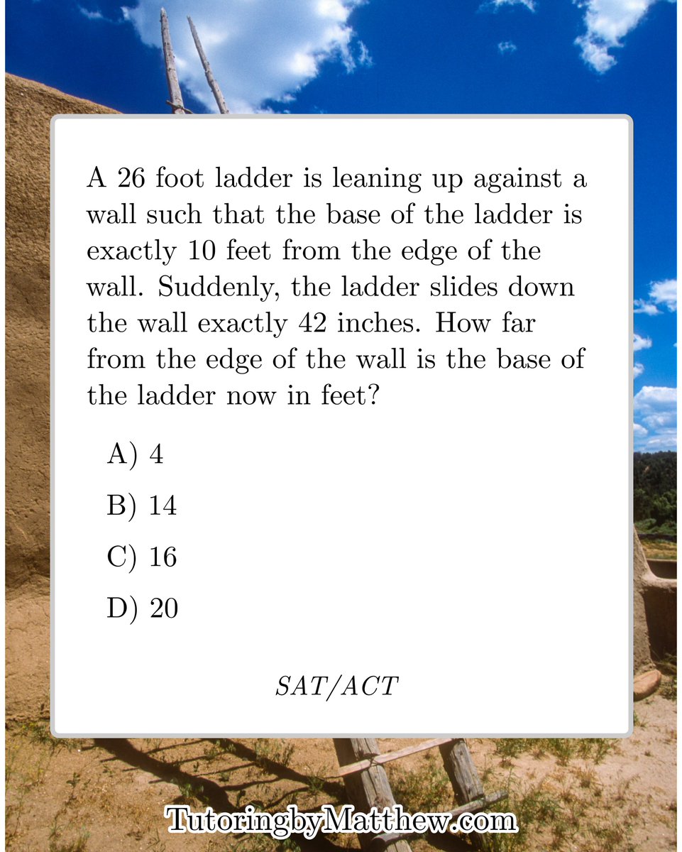 MatthewTutoring's tweet photo. Watch the solution, https://t.co/jbp9K4sZv2 and learn how to to use special triangles to solve problems like this one...
#tutoring #tutoringservices #tutoringbusiness #testprep #testpreparation #testpreparationspecialist #satact https://t.co/uon4aqBdBb