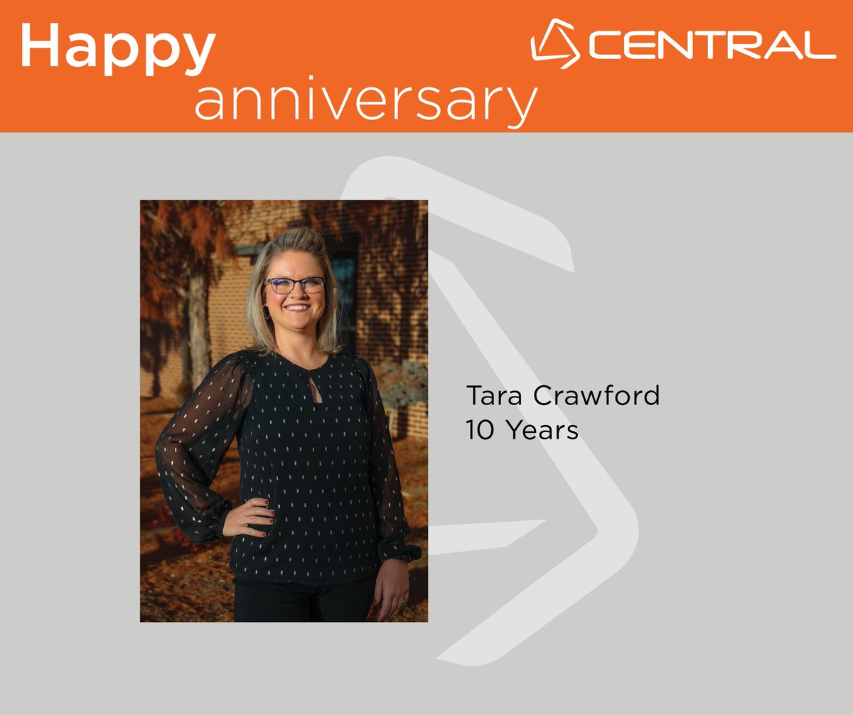 MyCentralCOOP's tweet photo. Happy work anniversary to Central employee Tara Crawford! We appreciate your years of service! #InsideCentral https://t.co/xhQ00bHC1d