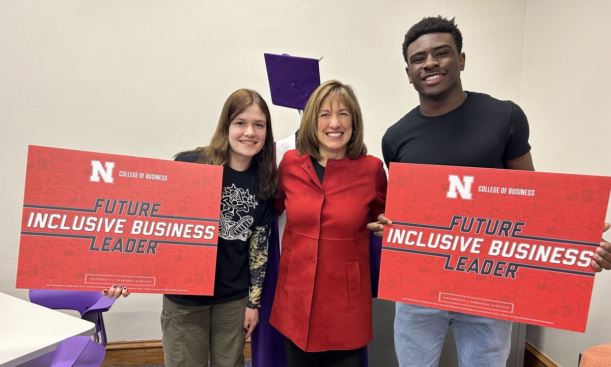 Great day to visit Omaha Central High School to present inclusive business leadership scholarships to Joshua King, an incoming  management major who is a DREAMBIG Alum and Mia Heald, an incoming International Business major.