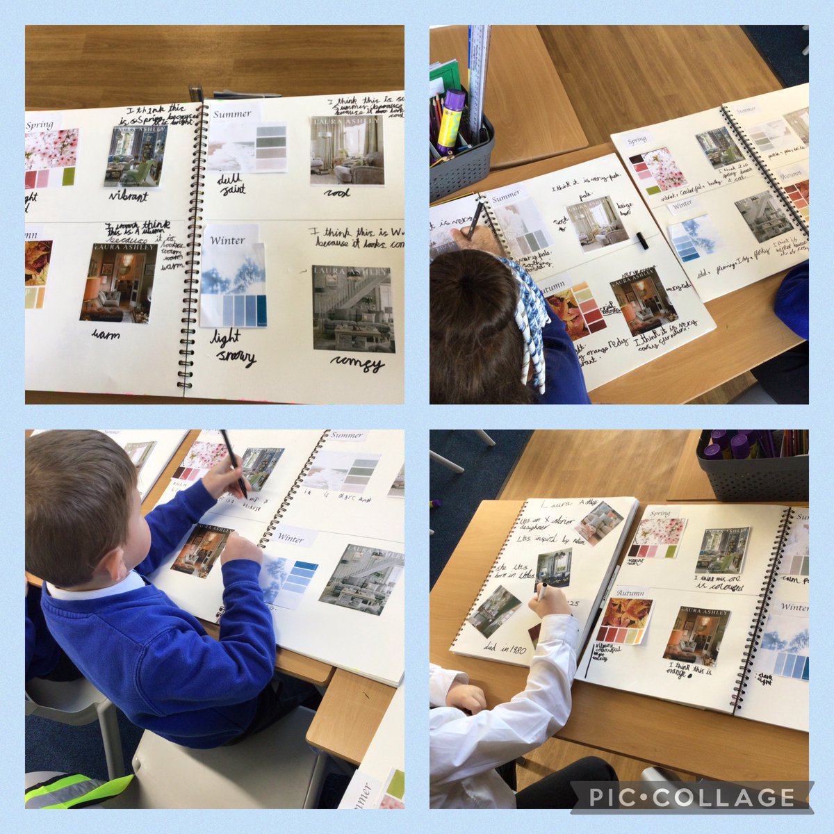 MrsAskewWW's tweet photo. Today we began our new Art topic, looking at artist and interior designer Laura Ashley. We enjoyed finding out more about her, learning about how she inspired by nature and how the seasons changed her colour choices and designs. #WWPAART https://t.co/YZhRQth2Eh