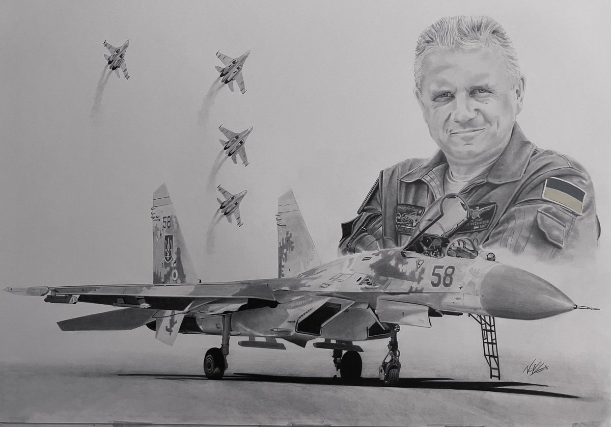 Col. Oleksandr Oksanchenko. Ukraine Air Force. #RIP #SlavaUkraini #sukhoiSU27 #ultimatesacrifice #ThrowbackThursday #art #aviation #aviationart #aviationdaily #avgeek #respect #tribute #Pencildrawing #pencilart