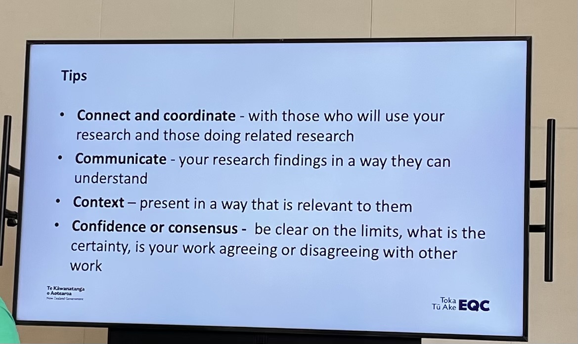 DDoctorates's tweet photo. Session 5-Role of Research in Natural Hazard
Thank you Dr. Natalie Balfour, Head of Research of Toka Tū Ake EQC for conducting an inspiring talk on the role of research organizations and their impact on policy and natural hazard science/engineering. 
Here find some tips from her. https://t.co/DyQ2DVpyRH