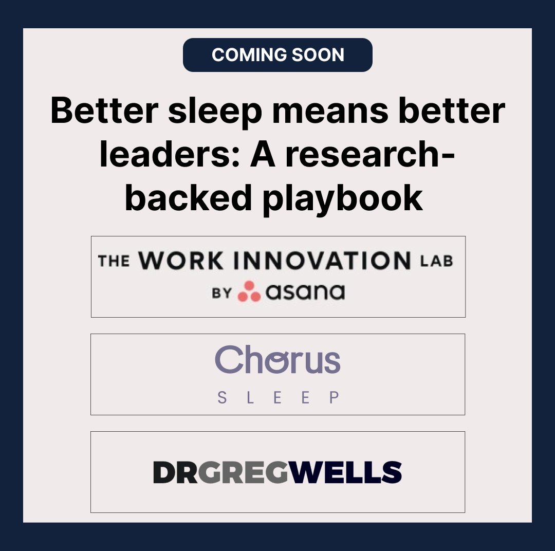 aliabramovitz's tweet photo. New report on the importance of sleep for businesses from The Work Innovation Lab by @Asana, @drgregwells, and @ChorusSleep. Shows employees are more engaged, collaborative, productive at work with our program. Drop your email to get the report https://t.co/0SOLOi3dYL https://t.co/Zn8fvrUw9d