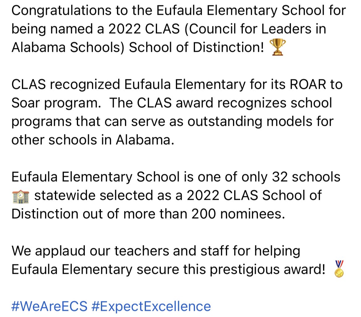 EufaulaCS's tweet photo. #WeAreECS #ExpectExcellence https://t.co/9IErMfv60F