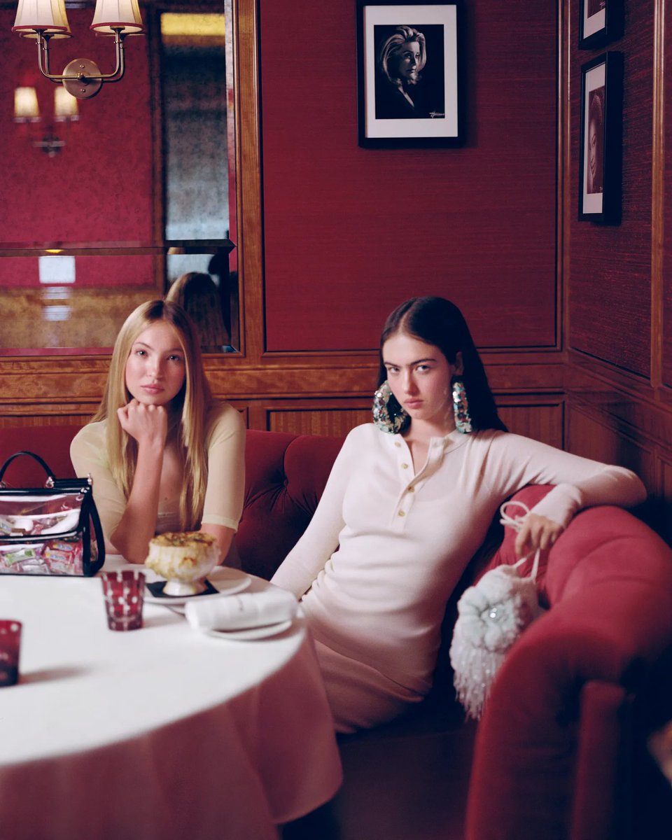 voguemagazine's tweet photo. At Hotel Barrière Fouquet’s New York, models (and lifelong best friends) #LilaMoss and #StellaJones get all dressed up in the best spring accessories. Think jubilant jewels, a bevy of bags, hats, and statement necklaces. https://t.co/HvvUbgPIVb https://t.co/RPV6xxaxu4