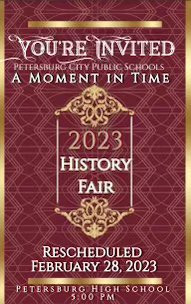 pcps_va's tweet photo. Mark your calendars. We have a new rescheduled date for our #HistoryFair! We hope to see you there! https://t.co/TS8Rb7i69G