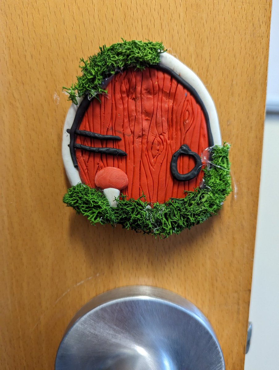 mssitesvida's tweet photo. Thank you to @ErinBland6 Art 6 class for my fairy door...or as I like to call it, my Hobbit Hole door! What a great addition to my already wacky office door! Love displaying student-created work all over the Counseling Cove! @VIDASHARKS #WeAreVIDA https://t.co/mHgDM3pcv6