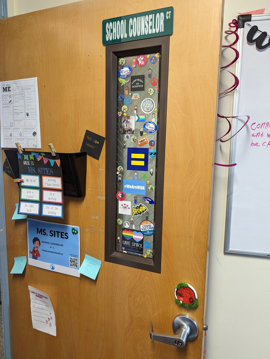 mssitesvida's tweet photo. Thank you to @ErinBland6 Art 6 class for my fairy door...or as I like to call it, my Hobbit Hole door! What a great addition to my already wacky office door! Love displaying student-created work all over the Counseling Cove! @VIDASHARKS #WeAreVIDA https://t.co/mHgDM3pcv6
