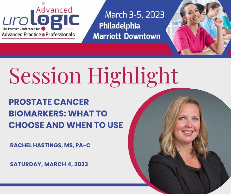 UrologicNurses's tweet photo. In this session, Rachel will review prostate cancer biomarkers available throughout each disease state, from early detection to advanced disease.
Registration is still open! Visit https://t.co/VQrYTb4ErL to sign up now.
#advurologic23 #urologic #nurses #UroNurse #urologicnursing https://t.co/fM7RKrQBrW