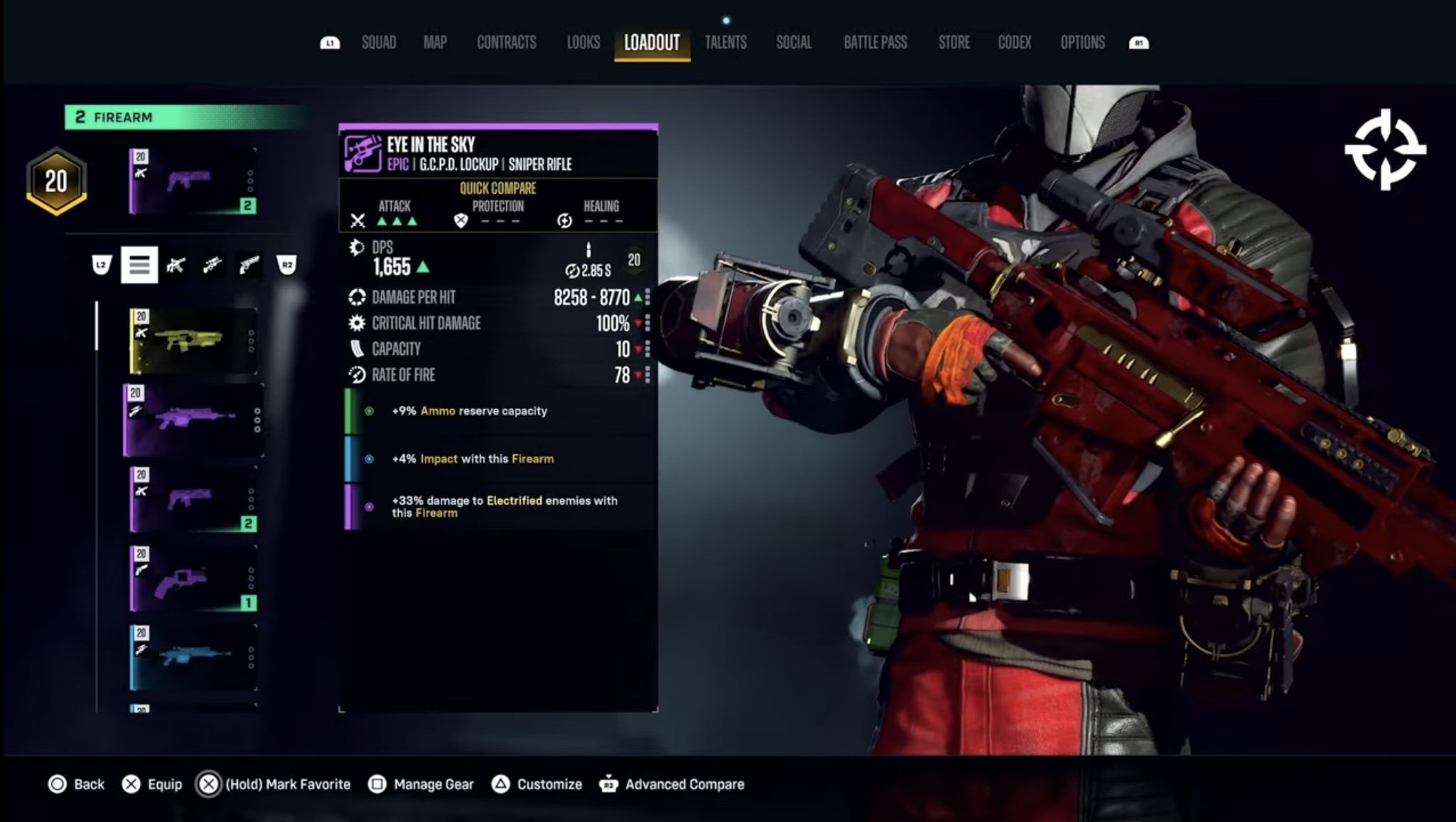 Screenshot of the Loadout menu in Suicide Squad kill the Justice League :  r/gaming