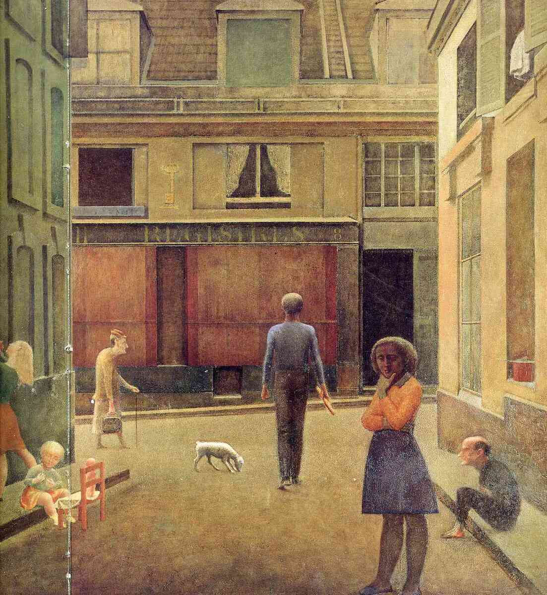 The passage of Commerce Saint-Andre, 1954 #balthus #metaphysicalart wikiart.org/en/balthus/the…