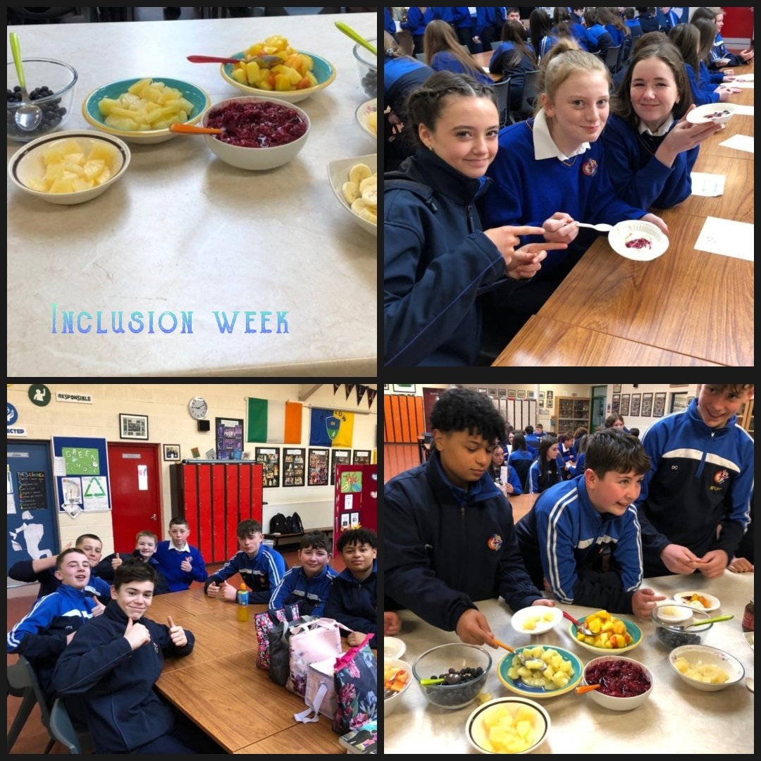ColaisteEoinH's tweet image. Celebrating #inclusionweek in school where a host of activities were organised for all year groups. Finbar from @AsIAmIreland spoke to all students on Monday with students enjoying a healthy breakfast this morning. Thanks to Ms Kearney, Ms Tompkins, Ms Dorgan and Ms  Cummins