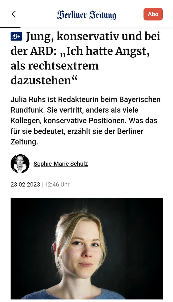 Heute ist ein Interview mit mir in der <a href="/berlinerzeitung/">Berliner Zeitung</a>. Geht darum, dass zu wenig junge, konservative Journalisten beim öffentlich-rechtlichen Rundfunk landen. #OERR