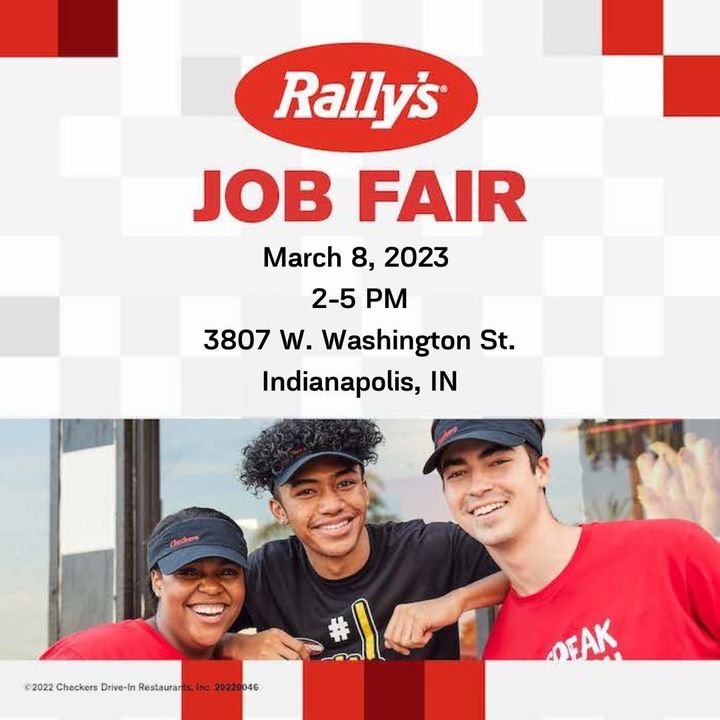 RallysC's tweet photo. Indianapolis! Join us where fun meets doing something you will ❤️ Go to our job fair on March 8. Apply ahead of the job fair at https://t.co/wiZS4IXItl. #Indy #NowHiring https://t.co/MMQ5lLyI39