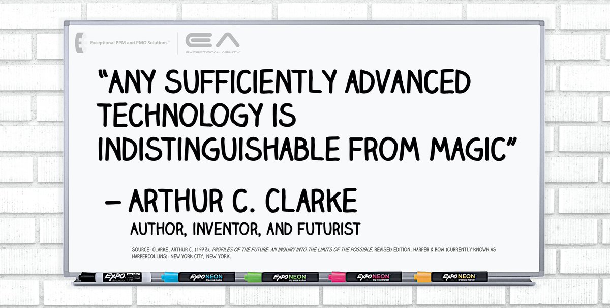 AgileTransform's tweet photo. “Any sufficiently advanced technology is indistinguishable from magic.”
— Arthur C. Clarke
#Author #Inventor #Innovate #Innovation #Innovator #Futurist #ArthurCClarke #Technology #Tech #Magic #Magical #Quote #TechnologyQuote #TechQuote #RandD #Future #FutureQuote #AutoMagically https://t.co/RlHgSGqb9g