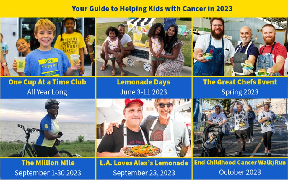 Childhood cancer will happen in 2023, but if we all work together, we can make a difference for kids facing cancer. Whether you are looking for a way to get your family, friends, colleagues or just yourself involved, ALSF has fun ways to make a difference in 2023!

🧵👇