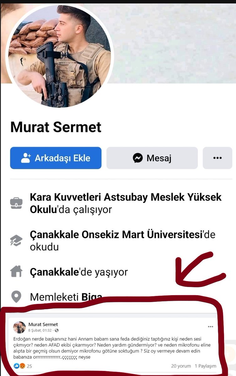 sabriamcaparodi's tweet image. Bu şahıs Erciş ilçe jandarma komutanlığında Astsubay olarak görev yapıyor ülkenin cumhurbaşkanına ağza alınmadık hakaretler ediyor..
Biga/Çanakkale nüfusuna kayıtlı 
Gereğinin yapılması için RT yapalım lütfen