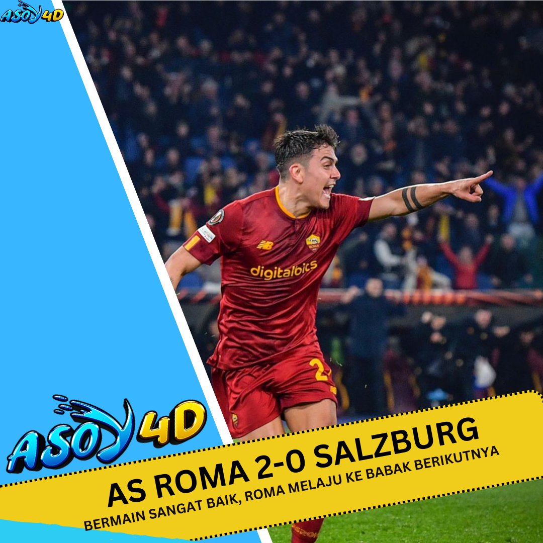 asoy4d's tweet photo. FULLTIME!
As Roma 2-0 Salzburg

33' Belotti (1-0)
40' Dybala (2-0)

Bermain sangat rapi As Roma melaju ke babak selanjutnya

Follow : Asoy4d
.
.
.
#uel #asroma #salzburg #dybala https://t.co/Mnl9oR86F0