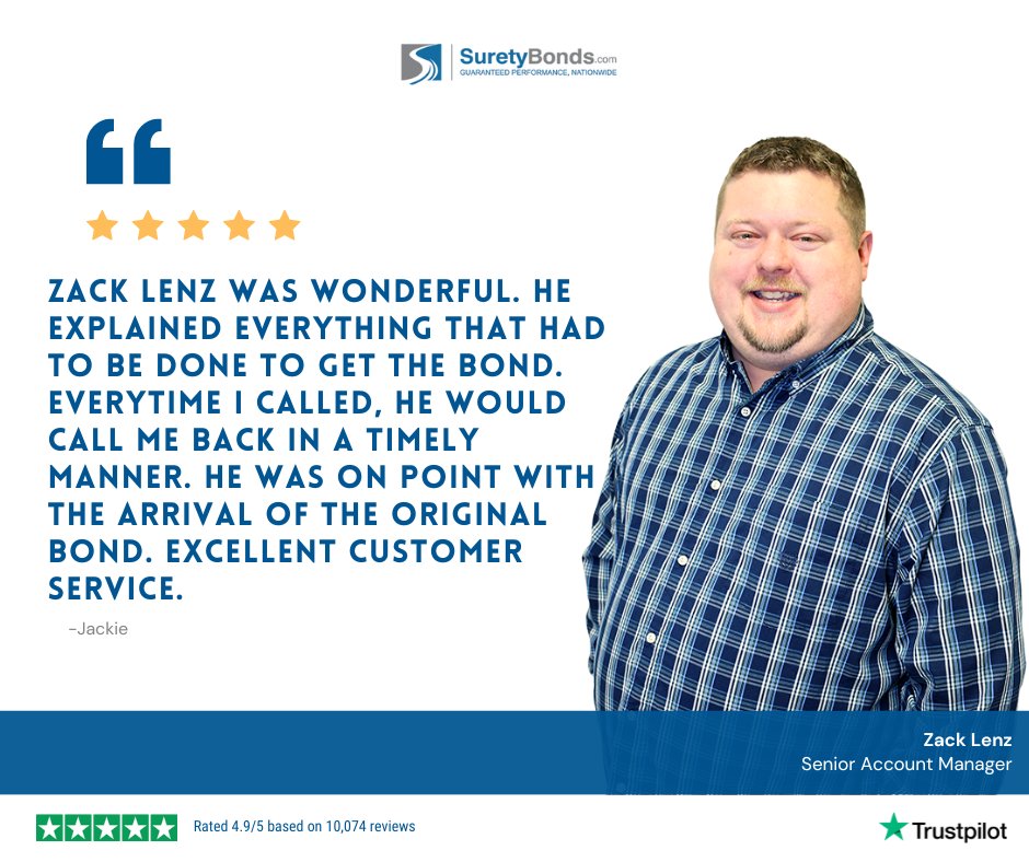 suretybonds's tweet photo. Here at https://t.co/FhSHe8ATdK, we strive to give our clients a quick and easy online bonding experience. Call us at 1(800)308-4358 or visit https://t.co/FhSHe8ATdK to get a surety bond today. #BondWithUs #SuretyBonds #SuretySquad #ObsessOverService #PutPeopleFirst https://t.co/rlnQss262R