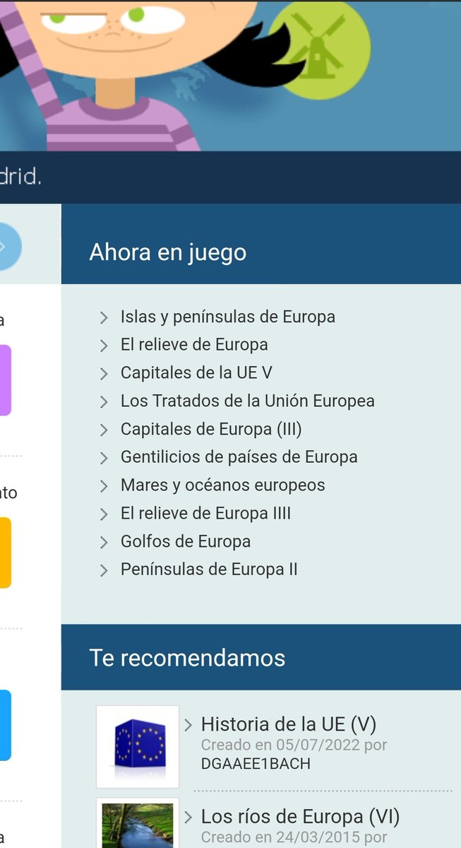 Mariaglezben's tweet photo. EUROTRIVIAL 🇪🇺🇪🇺🇪🇺
❔️Cuánto sabes de #europa❔️
JUEGO online 🔝🔝
▪️Contenidos de #geografía e #historia
▪️Niveles: #primara #secundaria #bachillerato
🔹️Capitales Europa
🔹️Provincias España
🔹️Ríos de Europa
@EU_Commission @ComunidadMadrid
🔗https://t.co/YsrJ04TRJp https://t.co/WpNRoBZdpM