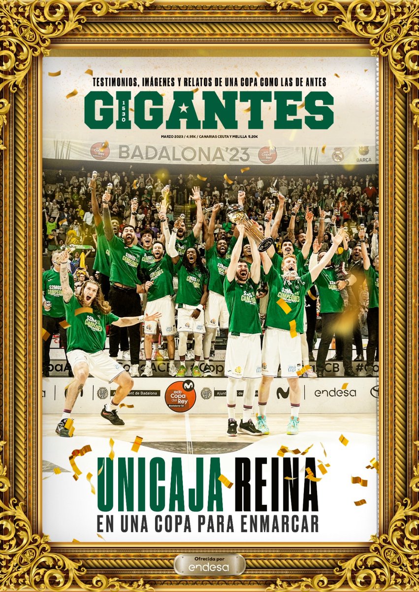 🚨 PORTADA MARZO 🚨

💚 𝐔𝐧𝐢𝐜𝐚𝐣𝐚 𝐫𝐞𝐢𝐧𝐚 𝐞𝐧 𝐮𝐧𝐚 𝐜𝐨𝐩𝐚 𝐩𝐚𝐫𝐚 𝐞𝐧𝐦𝐚𝐫𝐜𝐚𝐫
🏆Testimonios, imágenes y relatos de la COPA

👨‍🦰🤩 RT y entra directo en el SORTEO de una camiseta de UNICAJA de ALBERTO DÍAZ

🛒Consigue tu revista: gigantes.com/tienda/ultimos…