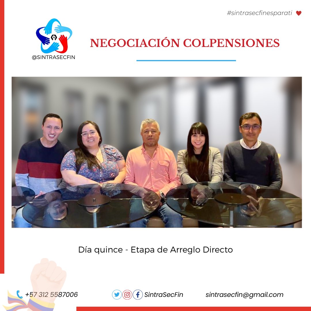 📢📢📢Día quince.
Etapa arreglo directo.
Negociación <a href="/Colpensiones/">Colpensiones</a> 2023.

Entran en debate puntos del Pliego de Peticiones sobre Licencias y permisos.
<a href="/PalmaEdwin/">Edwin Palma Egea</a> <a href="/GloriaRamirezRi/">Gloria Inés Ramírez Ríos</a> <a href="/MintrabajoCol/">MinTrabajo</a>
<a href="/AtlanticoCut/">Cut Atlántico</a> <a href="/SoyAnebre/">ANEBRE</a> <a href="/fessescun/">FESSESCUN</a> <a href="/Sintraprevi/">Sintraprevi</a> 
<a href="/sintraproan/">Sintraproan Nacional</a> <a href="/DISSANTI/">Diana Salcedo Santiago</a> <a href="/cutcolombia/">Central Unitaria de Trabajadores</a>