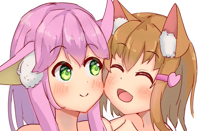 仲良しなうちの子のノアちゃんとミミちゃん!#ケモミミ #うちの子 