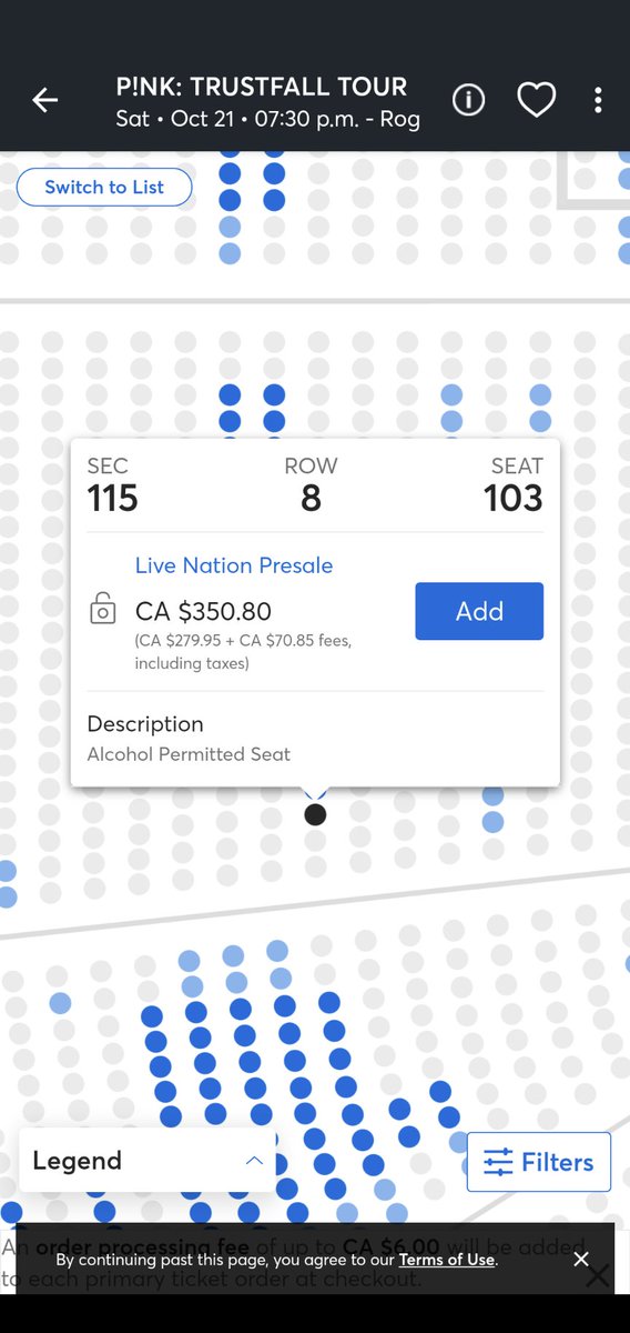 SherryLF1342's tweet photo. @Pink So expensive in Vancouver @TicketmasterCA adds 25% in fees to the ticket cost #ticketmastersucks #maketicketsaffordable @LiveNation https://t.co/L7t2Bh5MtD
