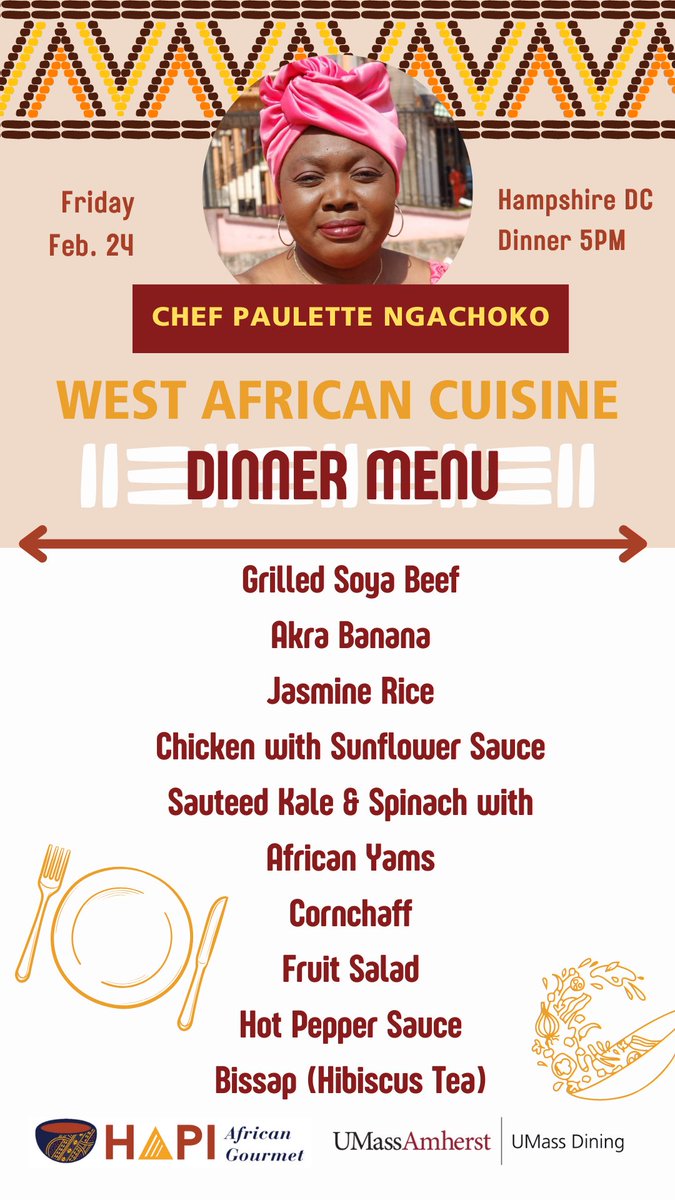Join Guest Chef Paulette at Hamp DC on Friday, February 24 at 5pm for her West African cuisine!