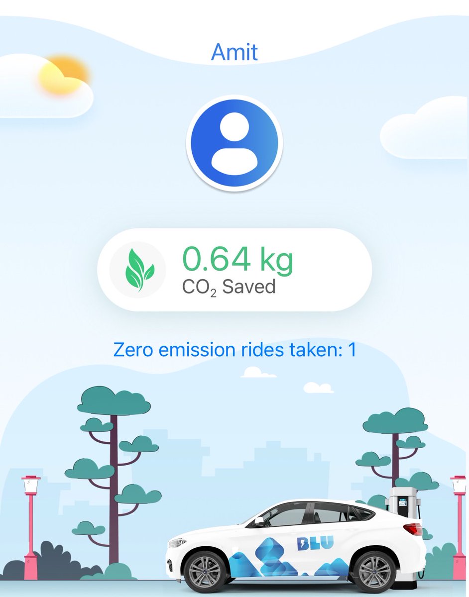 My first ride with these guys. Great experience. Join me & BluSmart in our mission to get #CO2SeAzaadi. 💙 
blu-smart.com/app