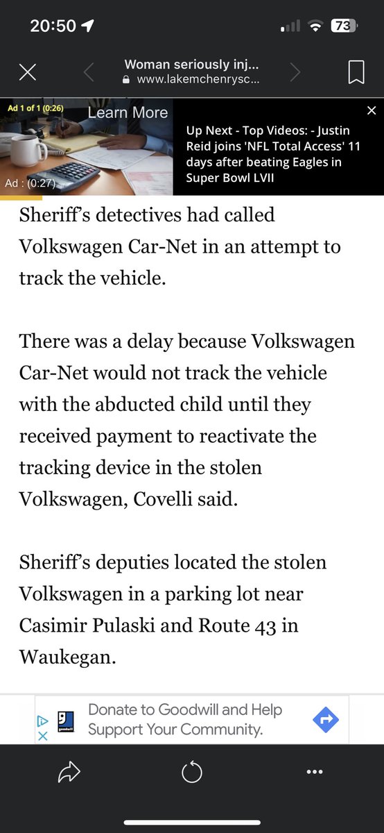 JasonKern911's tweet image. A mom is in serious condition after being beaten &amp;amp; run over by her own vehicle as a suspect stole her car &amp;amp; abducted her 2yr old child in Libertyville IL. When law enforcement tried to track the vehicle, @VW Car-Net demanded 💰 first to activate the service.