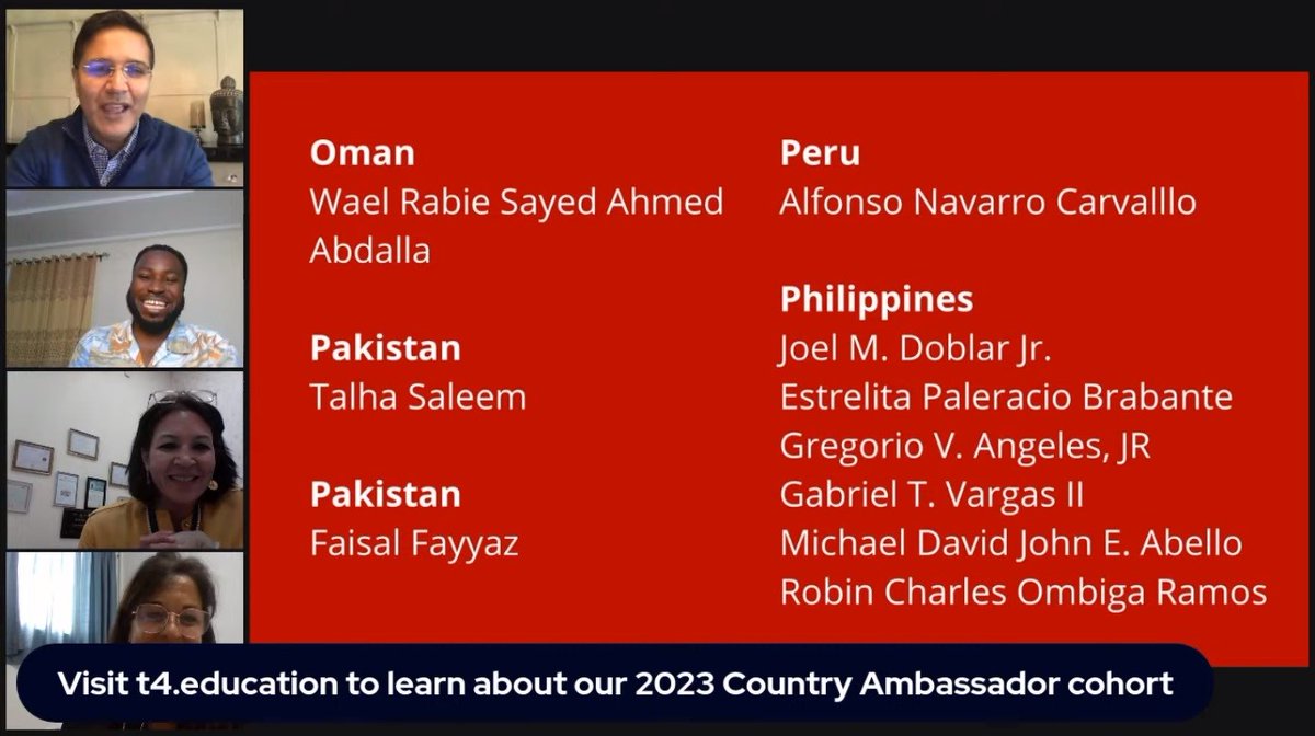 AlfonsoSDGs's tweet photo. Thank you so much @T4EduC It is honored to be a part of this Human Capital for the Transformation of Education #SDGs4 #ODS4 #SDG4
#TeacherTechSummit
#TTS23
#Edtech
#StrongSchools
#WorldEduWeek
#BestSchoolPrizes
#T4CountryAmbassador
#T4Education
#T4Conf
@BestSchoolPrize https://t.co/f9iprSSEs8