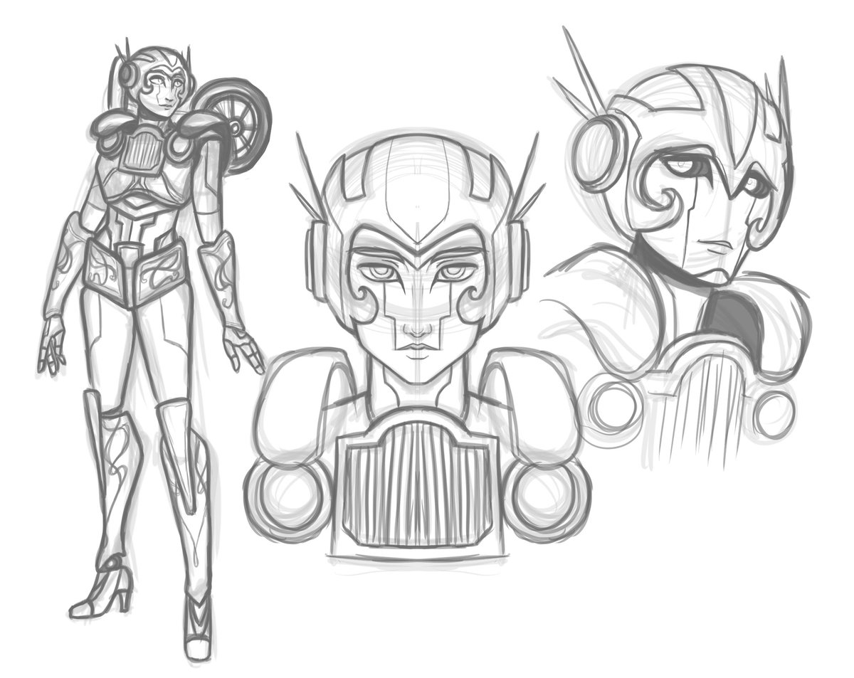 birdytheartist's tweet photo. A fun little exercise based on a conversation with some friends- Cybertronian AU Victoria! Or, what if a cybertronian crash landed on earth a little earlier than otherwise explored ๐ค Her alt mode is a 1907 Packard model 30! #Transformers #clockworkwebtoon https://t.co/ere7kHedKD