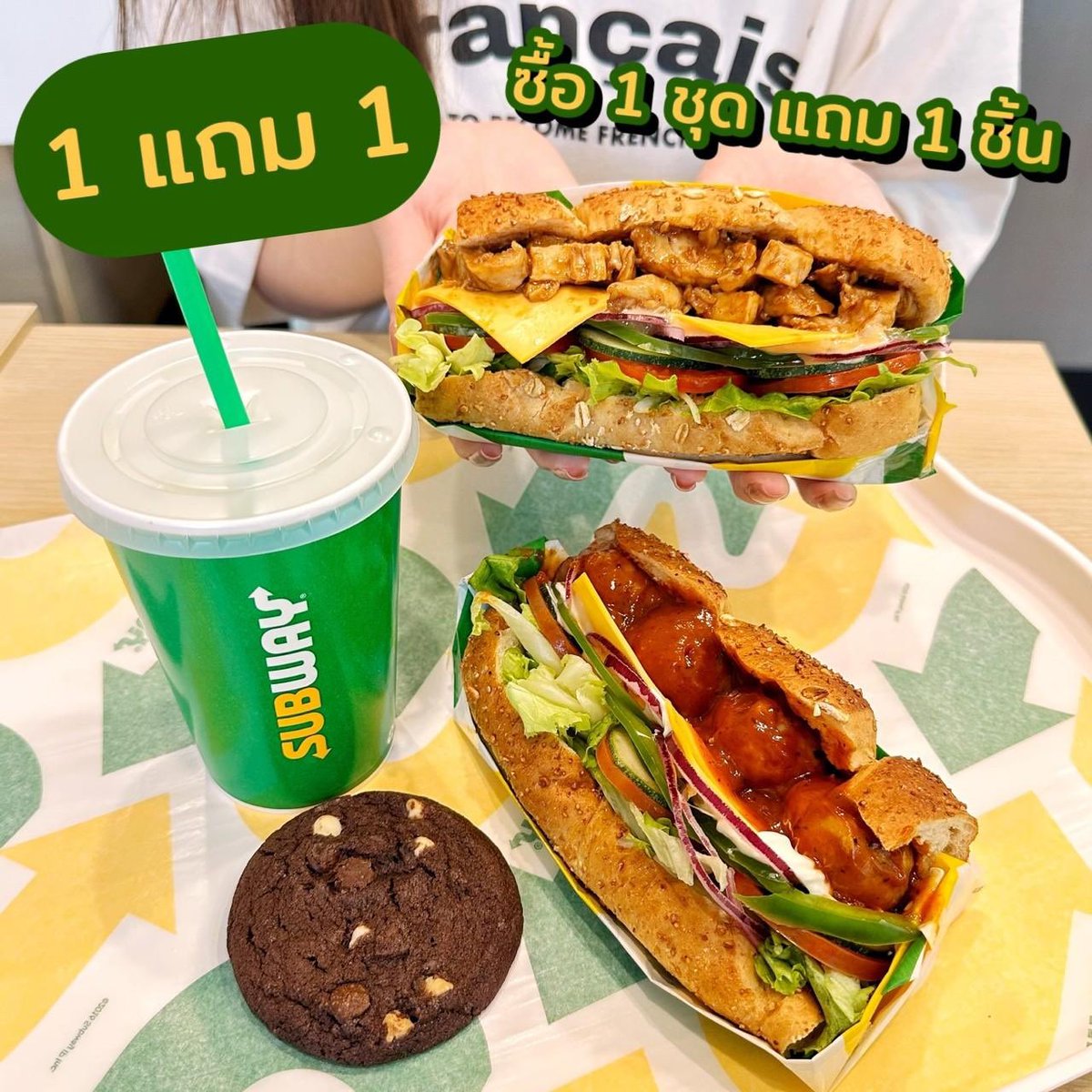 punpromotion's tweet photo. 🥪 #Subway สาวก รวม 9 เมนูยอดฮิต ซื้อ 1 ชุด ฟรี 1 ชิ้น 1 ชุด ในชุดจะมี แซนด์วิช 6 นิ้ว 1 ชิ้น + คุกกี้ 1 ���ิ้น + เครื่องดื่มรีฟิล บอกเลยว่าโปรนี้จะกินคนเดียวหรือหารกับเพื่อนก็คุ้มมาก!

🗓 24 ก.พ. 66 - 23 มี.ค. 66
📍Subway เฉพาะสาขาที่ร่วม

#ปันโปร https://t.co/0blDCYtrZk