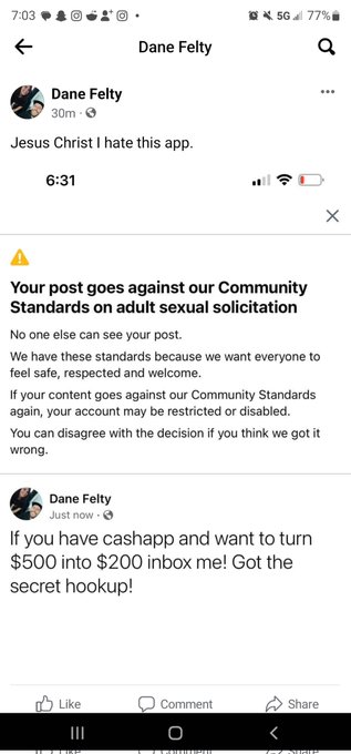 Fuck you @facebook you permanently banned my bf over a joke! And how is labeled as adult sexual?!? Get<a class="tags" href="/tag/facebook">@facebook</a><a href="/tag/facebook"class="tags"><span>#facebook</span></a><a href="/tag/stupidity"class="tags"><span>#stupidity</span></a><a href="/tag/takeajoke"class="tags"><span>#takeajoke</span></a>