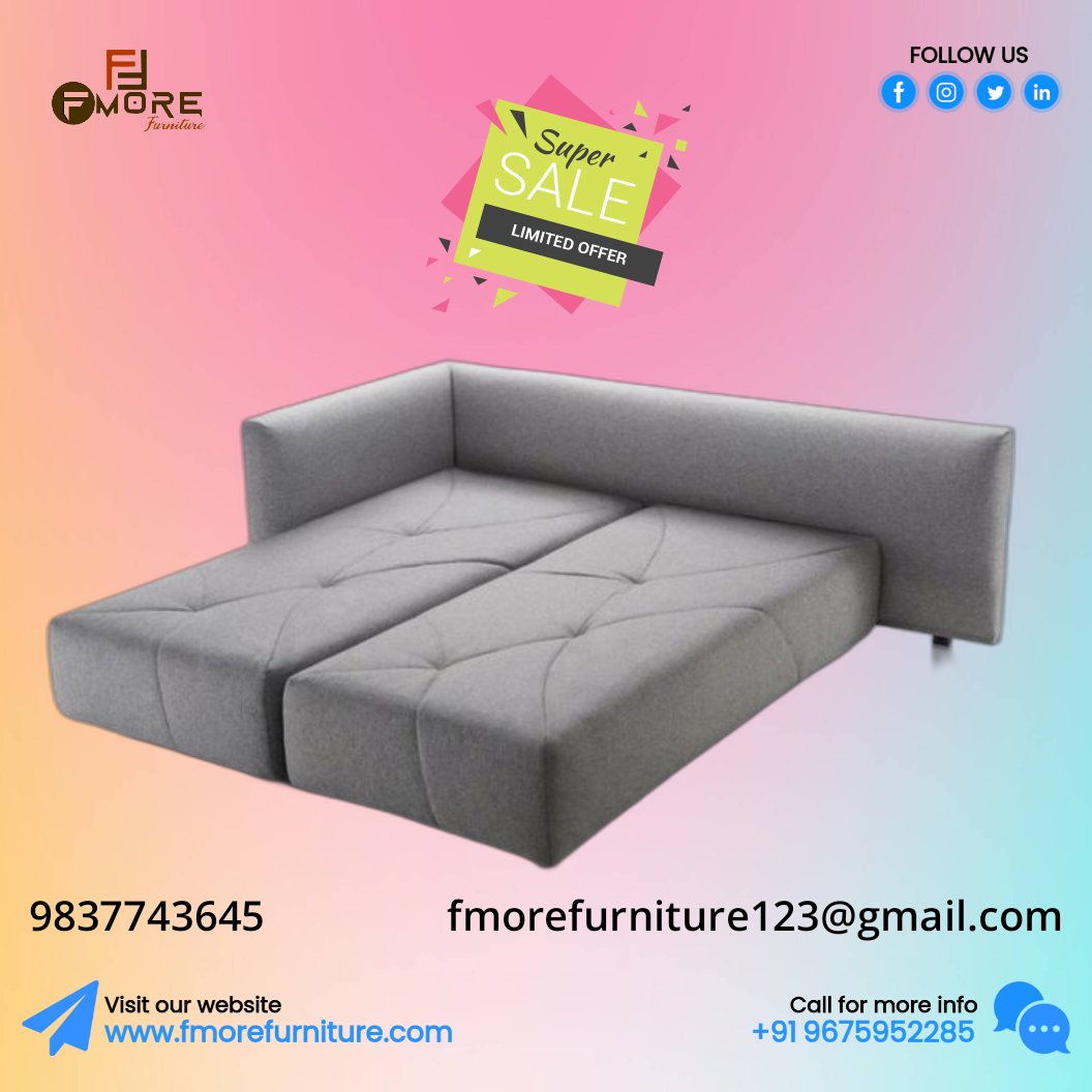fmorefurniture's tweet photo. L shaped sofa cum bed
I have brought it for you in very good peso, you just order
All india delivery
#furnituredesign #furniture #sofas #sofa #sofacumbed #sofaset #sofanew #sofavintage #homedecor #homefurniture #homemade #home #homedesing #homeinterior #homedecoration https://t.co/VxO4ENEvob