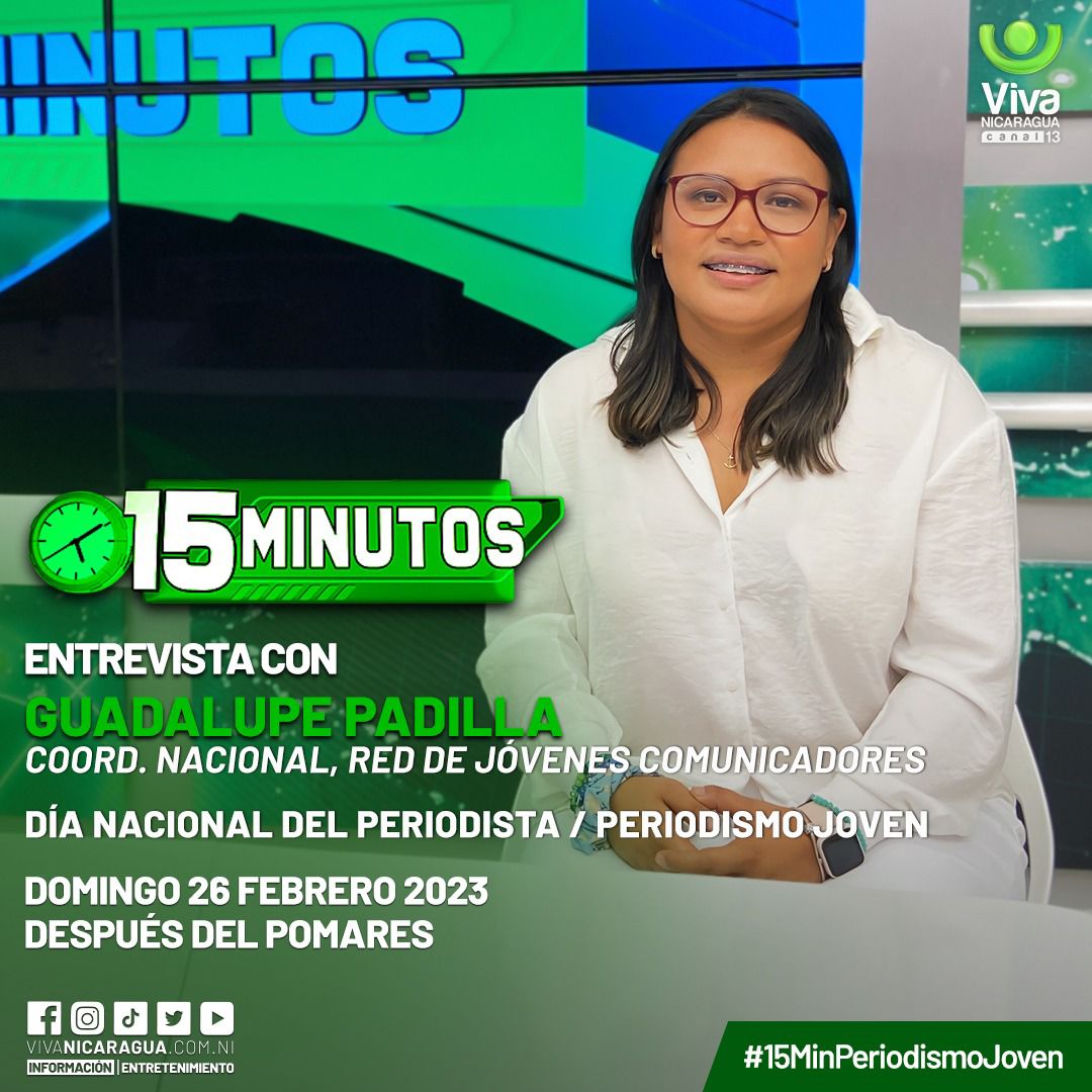 Este domingo 26 de Febrero nuestra compañera Guadalupe estará en el programa 15 minutos, esperamos con ansias escuchar a esta joven líder de la Red de Jóvenes Comunicadores de #Nicaragua 

<a href="/Estrelladepaz07/">✨𝕰𝖘𝖙𝖗𝖊𝖑𝖑𝖆 𝖉𝖊 𝖕𝖆𝖟 🇳🇮</a>
<a href="/LizPortilloR/">Liz Portillo_🇳🇮</a>