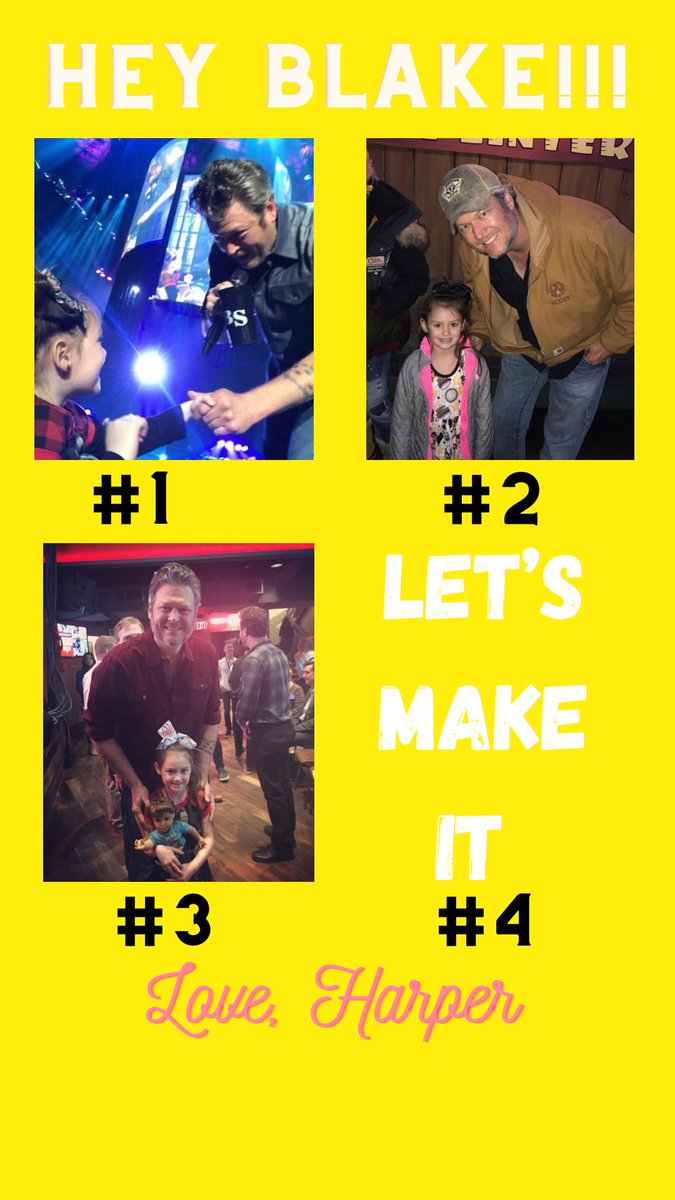 harper_blakes's tweet photo. @blakeshelton , I cannot wait to see you tomorrow night in Knoxville! I am row 1 behind the stage bar. PLEASE look for my sign! @gwenstefani @junkstarsok @OleRed https://t.co/21Hq4PWjNH