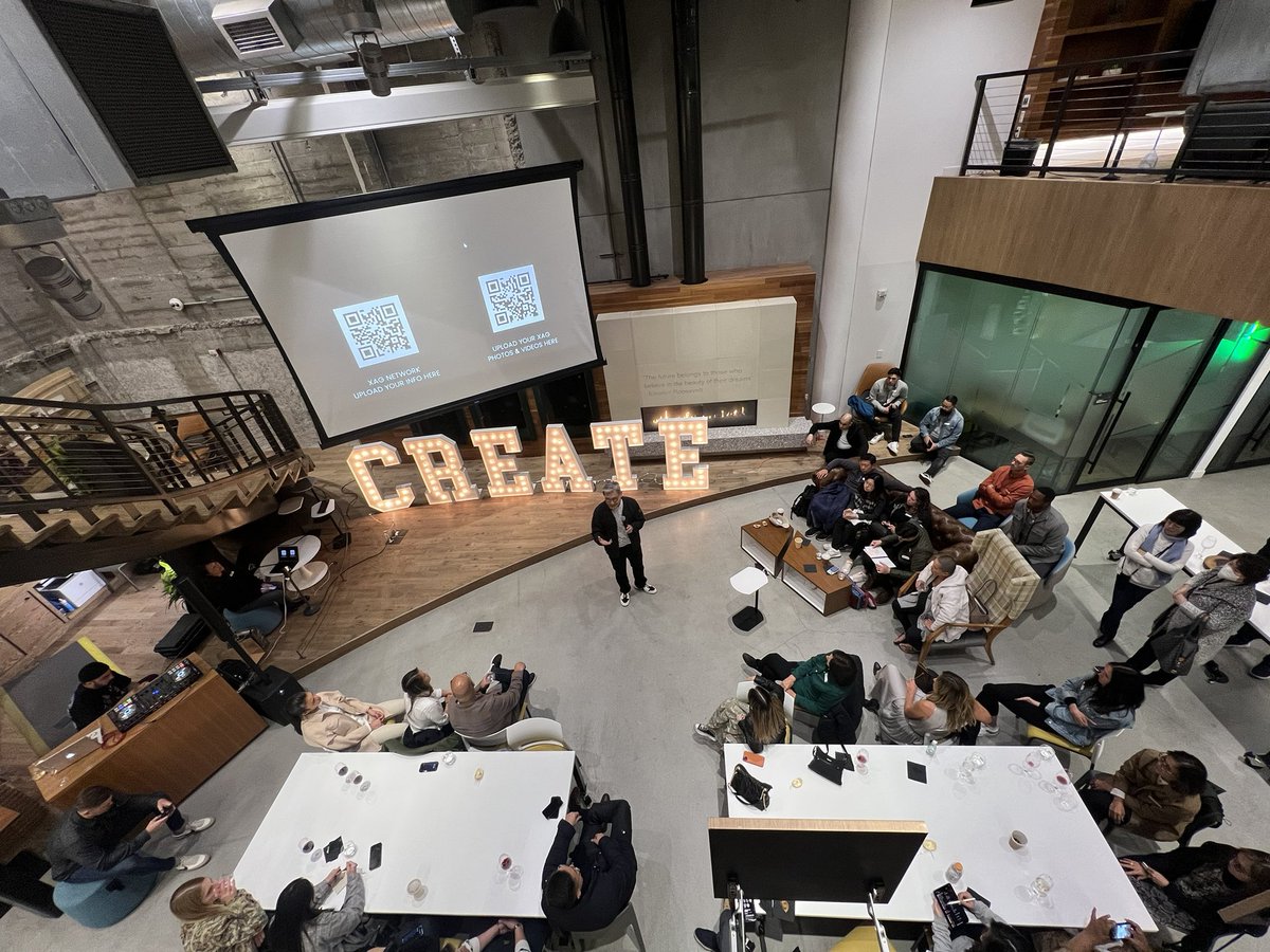 CarlChoi's tweet photo. Balcony seats at CREATE w/ the brother @DavidChang89 @davegibbons #XAG2023 https://t.co/8ayFBzVZAP