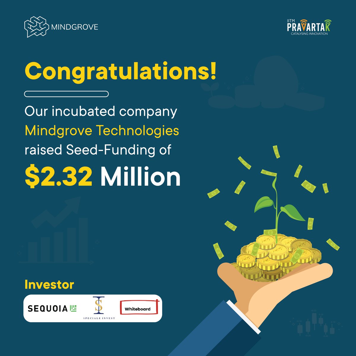 Our incubated company @MindgroveTech Private Limited raised seed funding for 2.32 million dollars

@IITMPravartak @iitmadras @IndiaDST #funding #technology #fundingalert #fundingnews