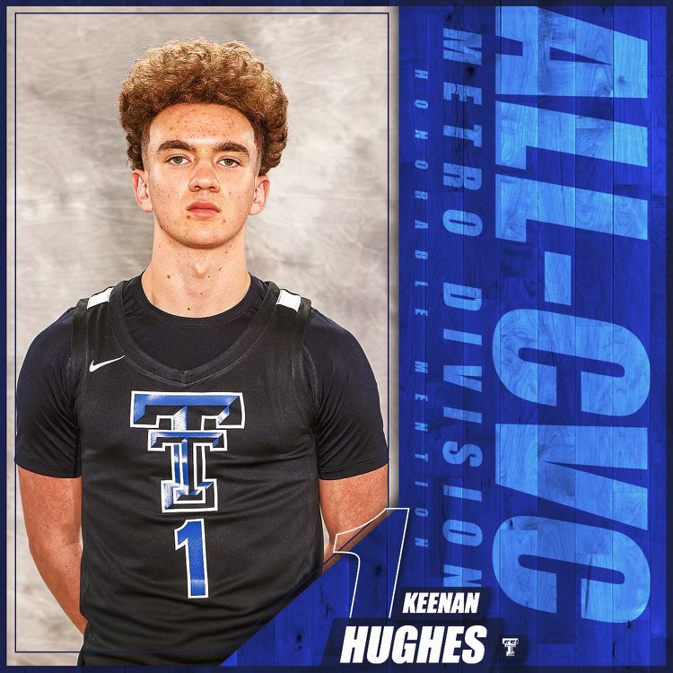 Congratulations to <a href="/KeenanHughes04/">Keenan Hughes</a> for being named to the ALL-CVC Metro Division team as an Honorable Mention. #GrangerThings #TrojanPride