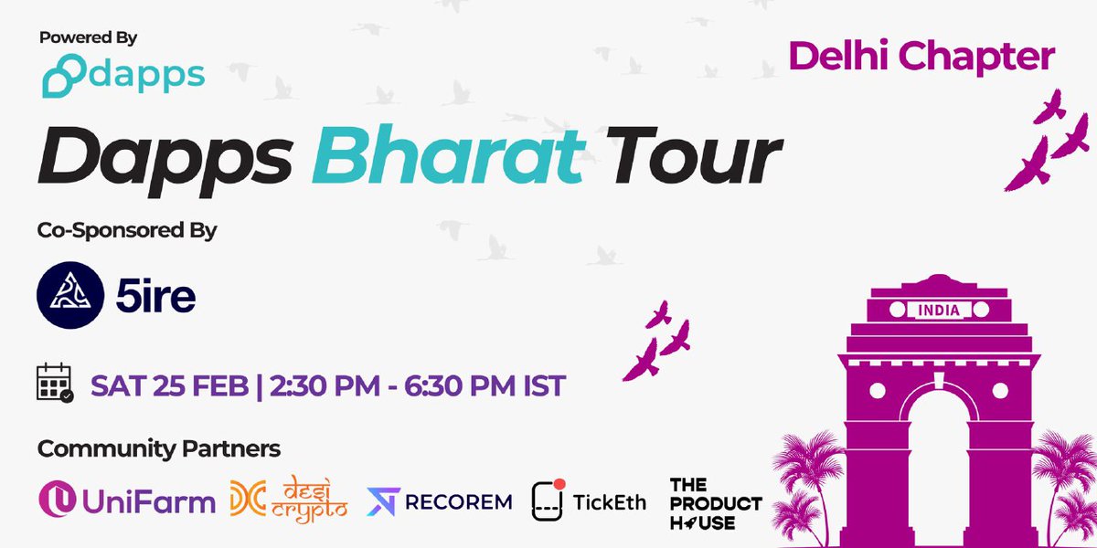 One day to go 😍😍

Delhi folks, you don't wanna miss this 😉

Show up and claim your 'Proof Of Attendance' to get rewarded for your attendance into <a href="/dapps_co/">Dapps</a>'s events 

Register ASAP lu.ma/delhichapter