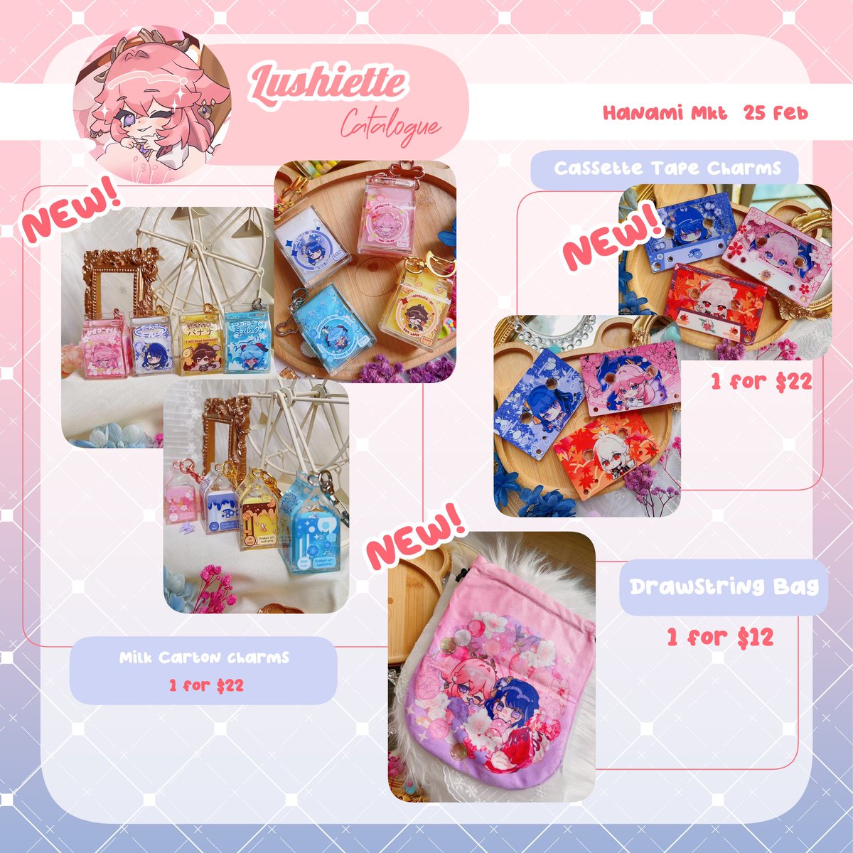 lushiette1's tweet image. My catalogue for @HanamiMkt 💕💕I’m so excited to be boothing again 🥹🥹! 

I have some new stuff like Omori and ORV merch 💓💓 (1/3)