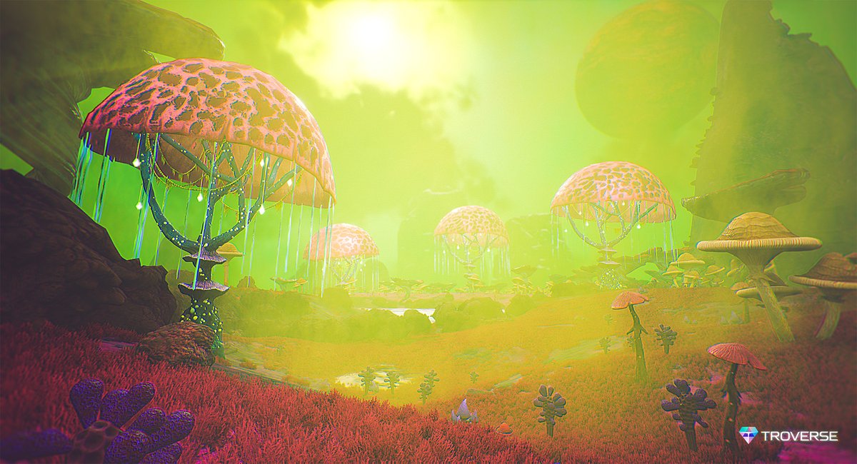 PlayTroverse's tweet photo. Take a peek at the mesmerizing Fungus Meadows biome in #Troverse with this screenshot captured in real-time!💎🪐🍄

Head to our Discord to grab the high-res wallpaper👉 https://t.co/k1CFISy7St

Hold tight for a short sneak peek coming soon!🎥

#NFT #Metaverse #Web3 #GameFi #P2E https://t.co/ROTvLSjRqO
